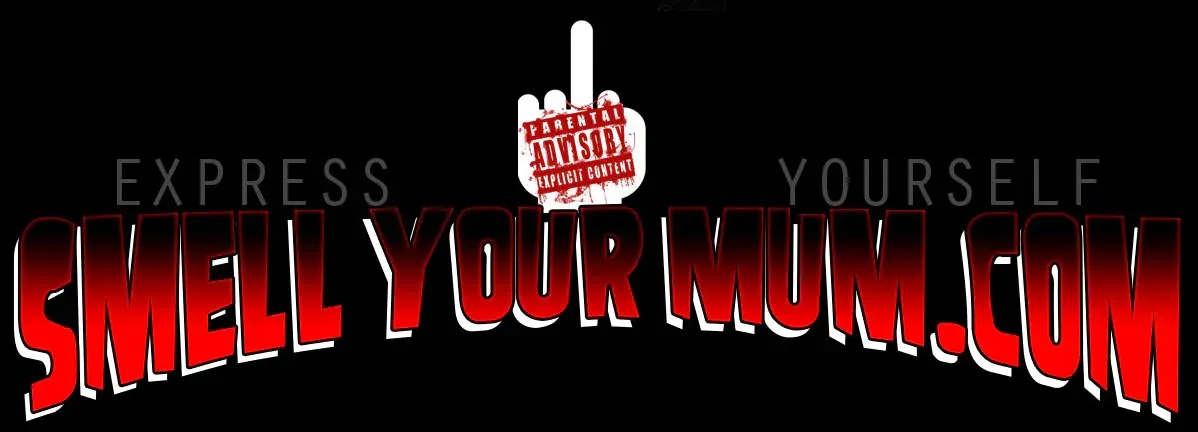 Smell Your Mum logo featuring bold red and white lettering with an explicit content mark